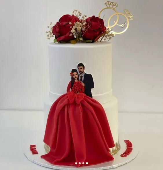 anniversary heart shape cake design